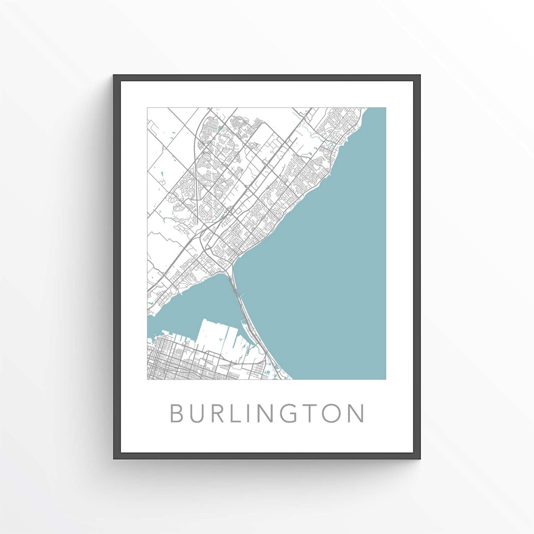 Burlington Map Print, Burlington Ontario, Burlington City Map ...
