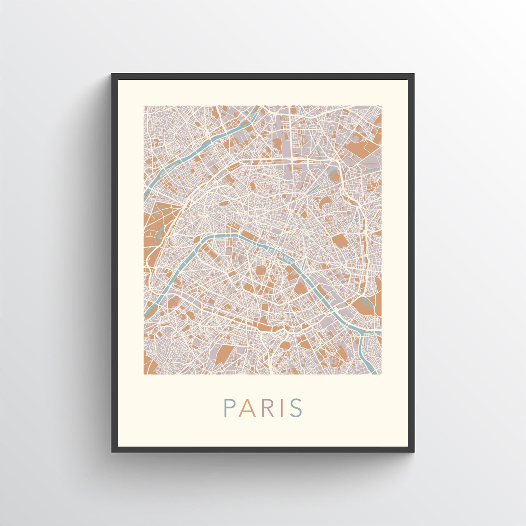Paris Map Print Paris France Paris Street Map Paris City - Etsy