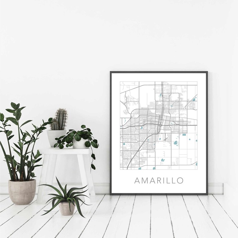 Digital Amarillo Art Amarillo TX Amarillo Map Amarillo Street Map Amarillo Poster Amarillo Print Amarillo City Map Amarillo Texas