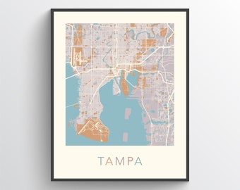Tampa Map, Tampa FL, Tampa Print, Tampa Florida, Tampa Poster, Tampa Map Print, Tampa Map Art, Tampa City Map, Tampa Street Map,  Tampa