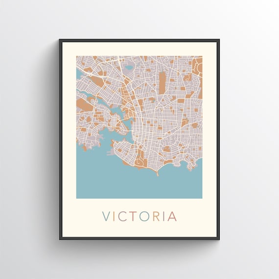 skrige Eksisterer overraskende Victoria Map Print Victoria BC Victoria Print Victoria - Etsy