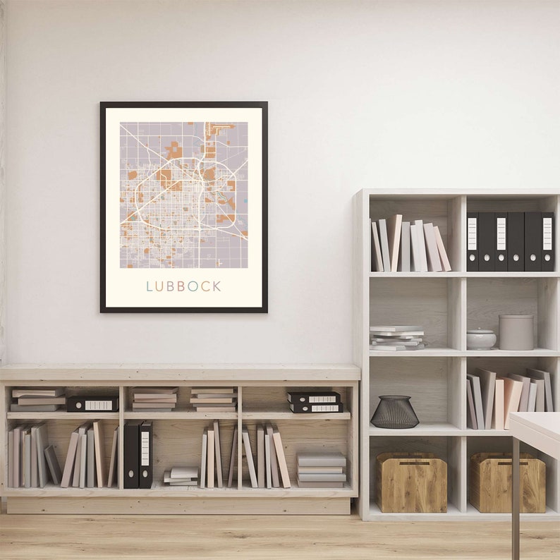 Lubbock Map Lubbock Texas Lubbock Print Lubbock Poster Etsy