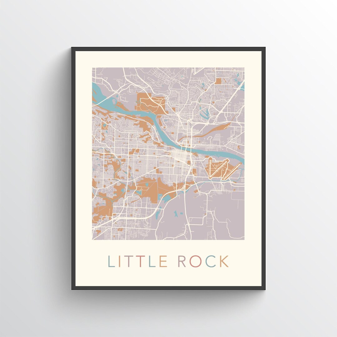 Little Rock Map Little Rock AR Little Rock Print Little - Etsy