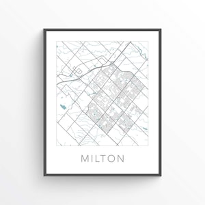 Milton Map Print, Milton ON, Milton City Map, Milton Wall Art, Milton Street Map, Milton Gift Map, Milton Ontario, Milton Poster, Canada
