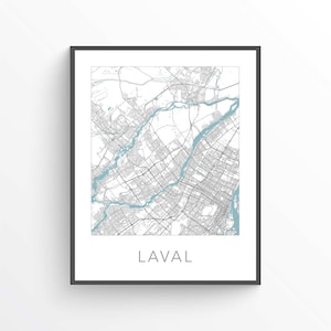 Laval Map Print, Laval QC, Laval City Map, Laval Map Art, Laval Print Map, Laval Wall Art, Laval Gift, Laval Quebec, Laval Poster, Canada
