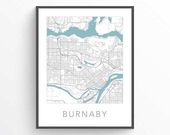 City Of Burnaby Map Burnaby City Map | Etsy Canada