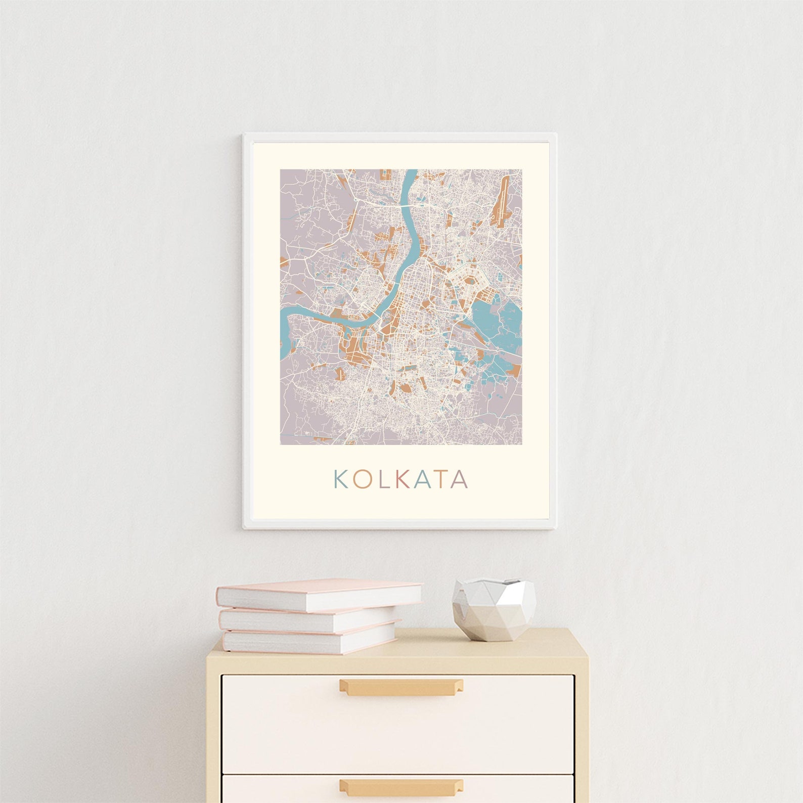 Kolkata Map Print Kolkata India Kolkata Poster Kolkata City Etsy