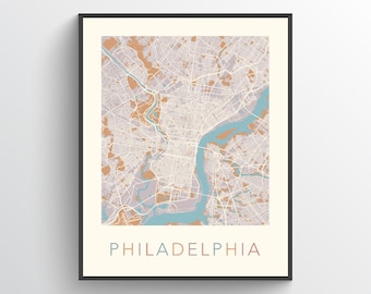 Philadelphia Map, Philadelphia Print, Philadelphia Poster, Philadelphia Art, Philadelphia Map Print, Philadelphia Street Map, Philadelphia