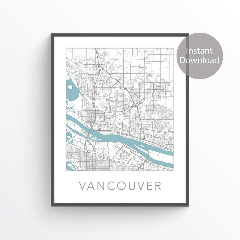 Vancouver Wa Vancouver Print Vancouver Poster Vancouver City Map Digital Vancouver Map Vancouver Street Map Vancouver Washington Digital Prints Art Collectibles Lifepharmafze Com