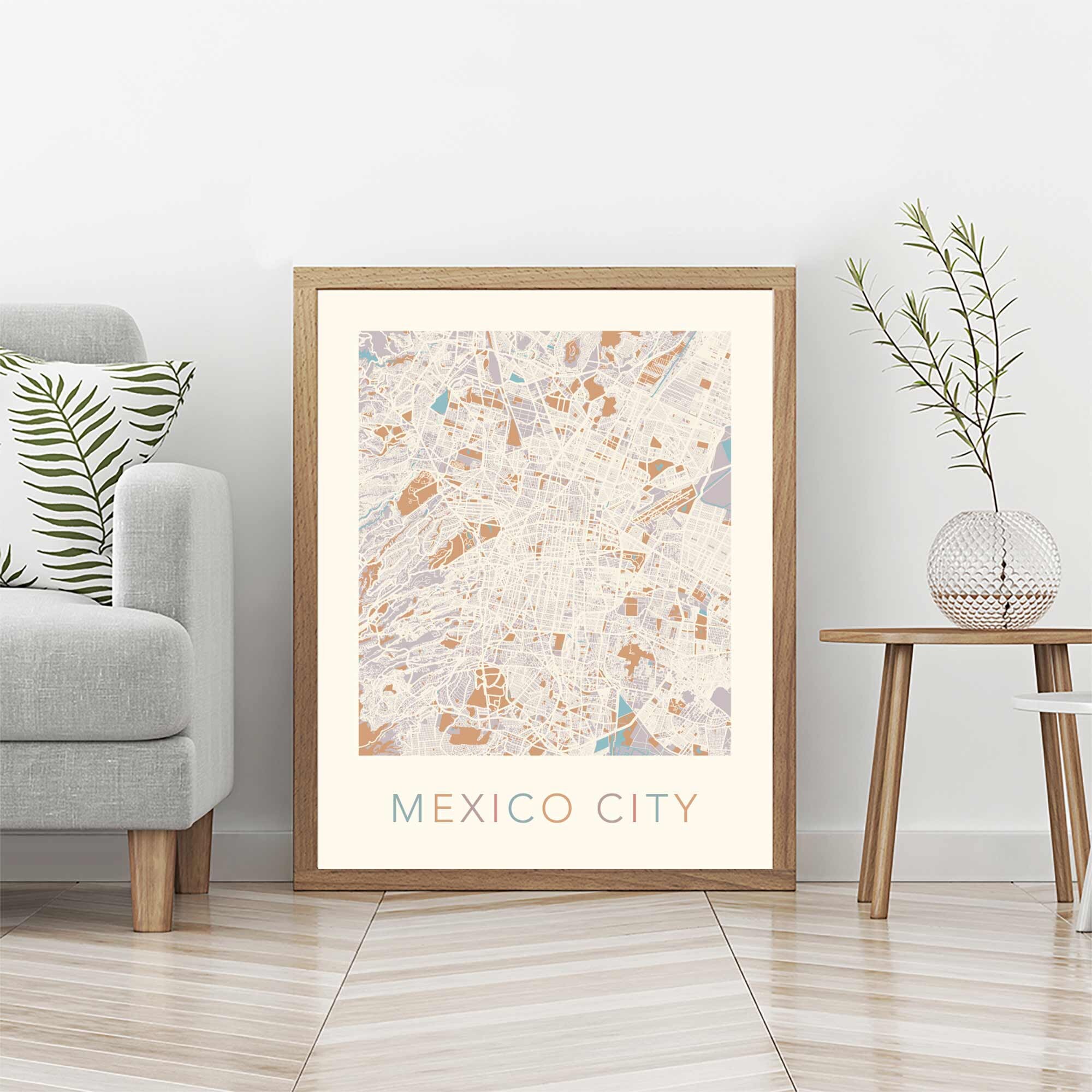 Mexico City Map Mexico City Print Mexico City Poster Mexico | Etsy