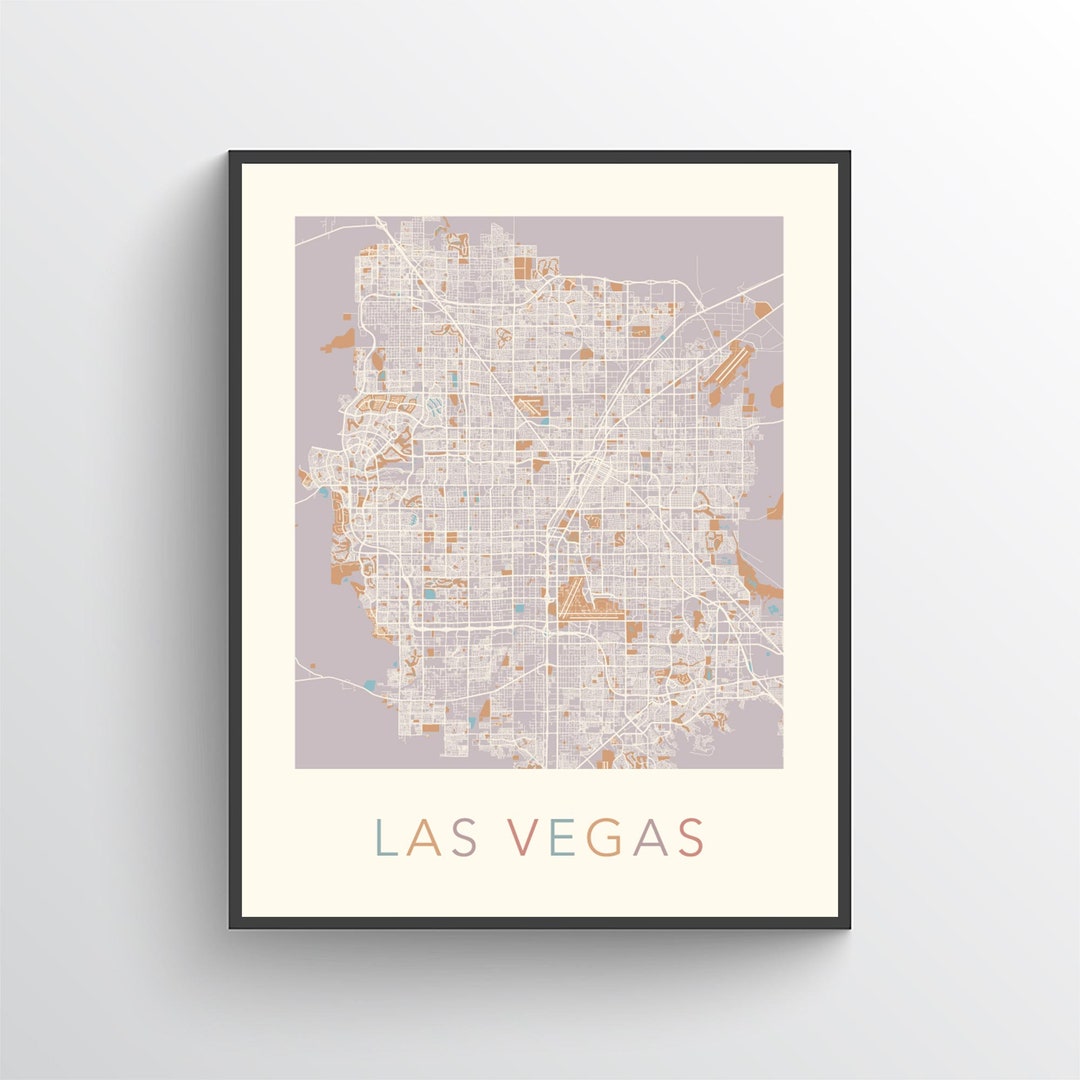 Las Vegas Map, Las Vegas City Map, Las Vegas Street Map, Las Vegas Art ...
