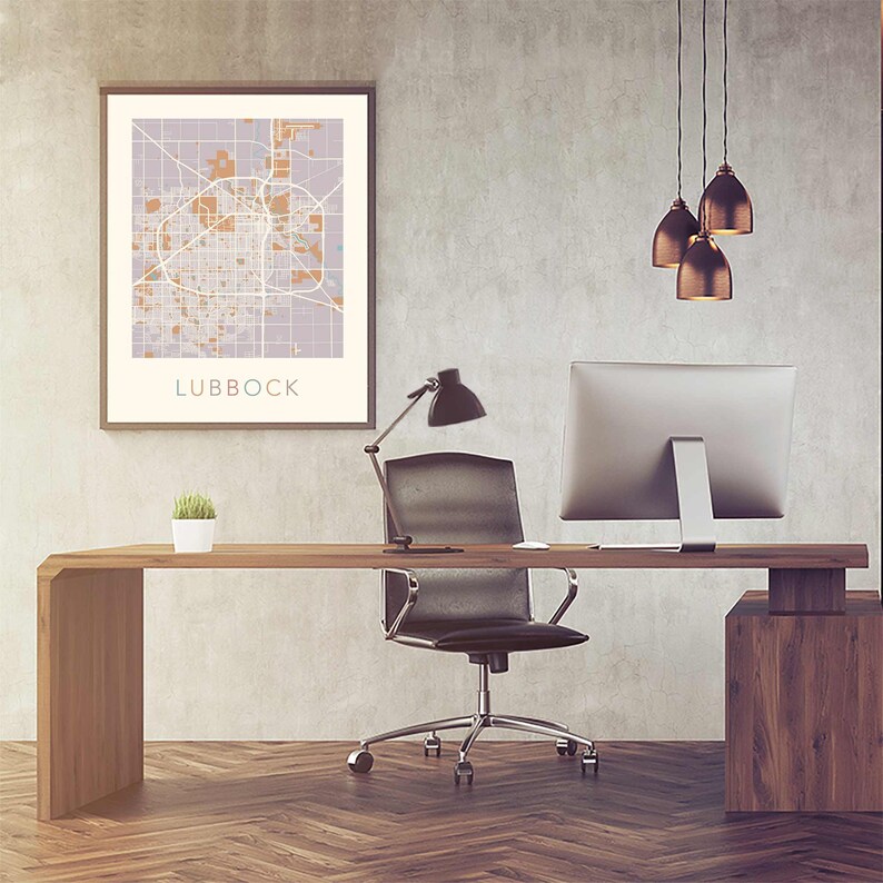 Lubbock Map Lubbock Texas Lubbock Print Lubbock Poster Etsy
