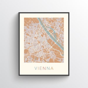 Vienna Map, Vienna Street Map, Vienna City Map, Vienna Art, Vienna Poster, Vienna Map Print, Vienna Decor, Vienna Art Print, Vienna, Austria