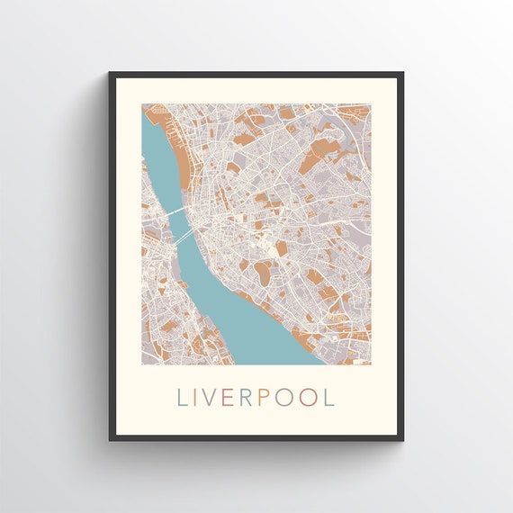 Liverpool Map Liverpool Print Liverpool Poster Liverpool Etsy