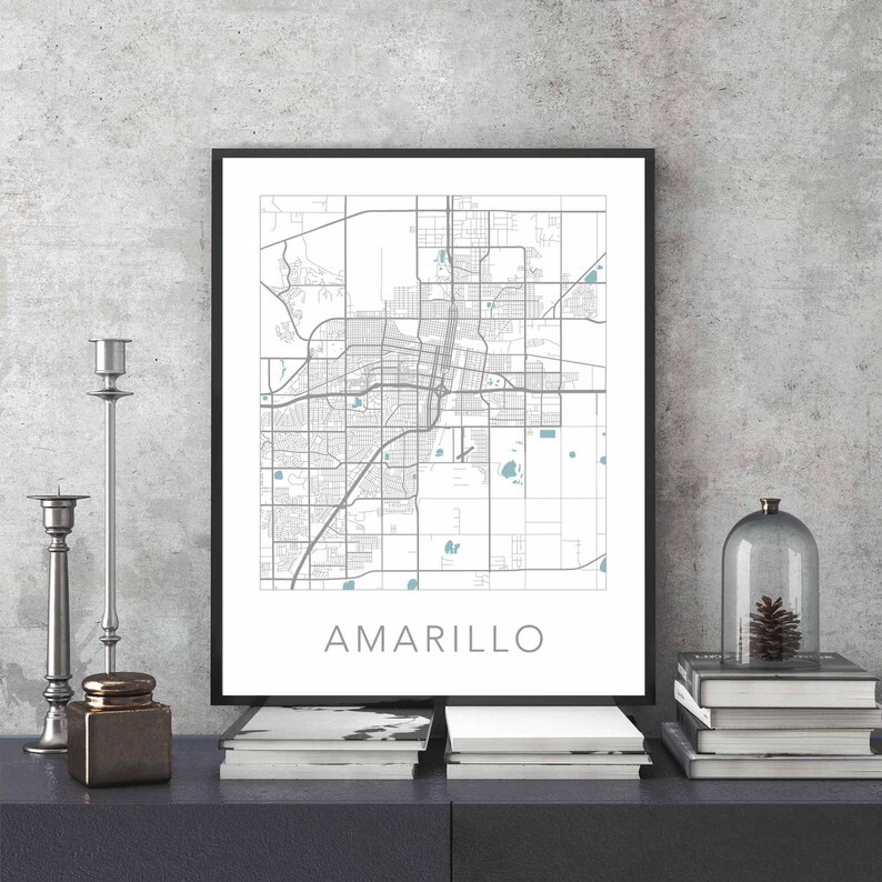 Digital Amarillo Art Amarillo TX Amarillo Map Amarillo Street Map Amarillo Poster Amarillo Print Amarillo City Map Amarillo Texas