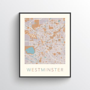Westminster Map Print, Westminster CO, Westminster City Map, Westminster Colorado, Westminster Gift, Westminster Art, Westminster Wall Art