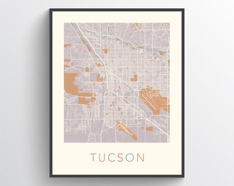 Tucson Wall Art, Tucson Map, Tucson Print, Tucson Wall Decor, Map of Tucson, Tucson City Map, Tucson Poster, Tucson Art, Tucson, US Art, USA