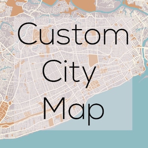 Plan de la ville personnalisé, plan personnalisé, plan de la ville, impression de carte personnalisée, carte personnalisée, affiche de carte personnalisée, plan de rue personnalisé, cadeau carte personnalisée, bohème