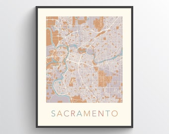 Sacramento Map Print, Sacramento Map, Sacramento Print, Sacramento Poster, Sacramento Art, Sacramento California, Sacramento City Map