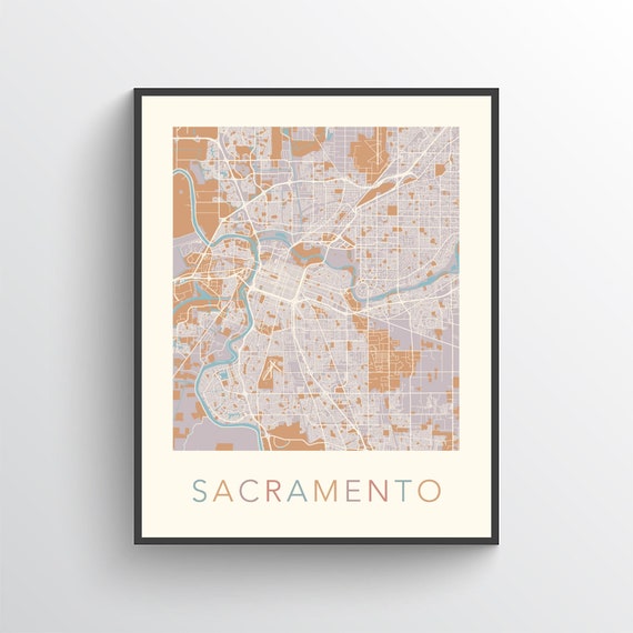 Sacramento Map Print Sacramento Map Sacramento Print - Etsy