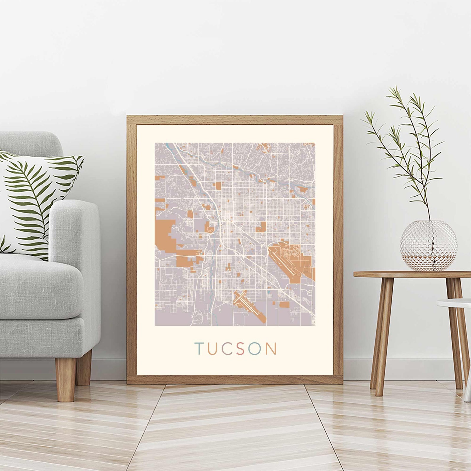 Tucson Wall Art Tucson Map Tucson Print Tucson Wall Decor Etsy