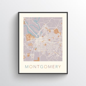 Montgomery Map, Montgomery Alabama, Montgomery Print, Montgomery Poster, Montgomery Art ...