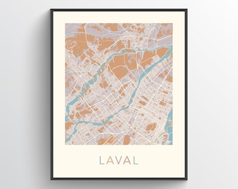 Laval Map, Laval QC, Laval City Map, Laval Map Art, Laval Print Map, Laval Wall Art, Laval City Poster, Laval Gift Map, Laval Quebec, Canada