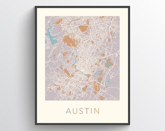 Austin Map Print, Austin TX, Austin Poster, Austin Print, Austin Art, Austin Street Map, Austin City Map, Austin Texas, Austin Map Art