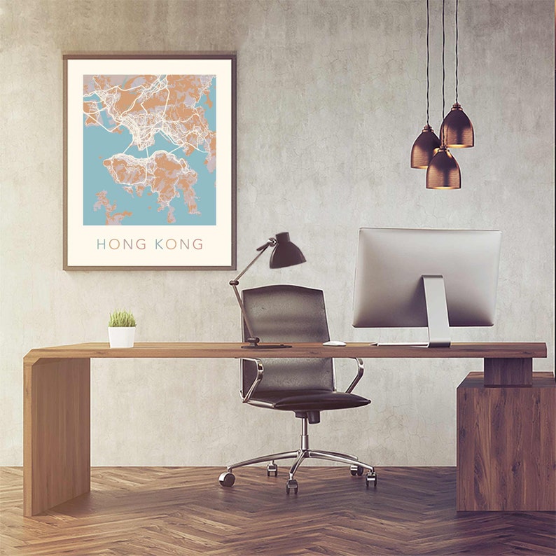 Hong Kong Map Hong Kong Print Hong Kong Poster Hong Kong Etsy