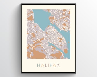 Halifax Map, Halifax NS, Halifax Poster, Halifax Print, Halifax Street Map, Halifax City Map, Halifax Art, Halifax Nova Scotia, Canada