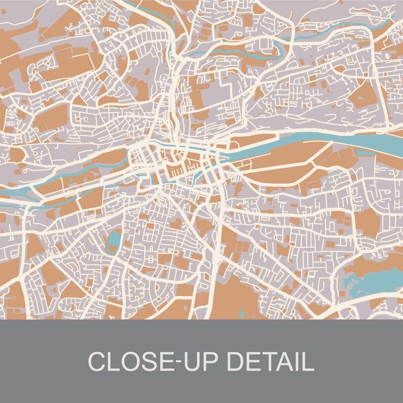 Cork Map Cork Poster Cork Print Map of Cork Cork Street Etsy