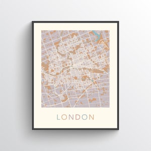 London Ontario Map, London Print, London ON, London Poster, London Wall Art, London Gift Map, London City Map, London Ontario, Canada