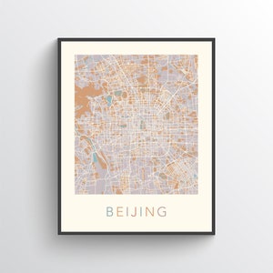 Beijing Map, Beijing Poster, Beijing Print, Map of Beijing, Beijing Street Map, Beijing City Map, Beijing Road Map, Beijing, Chinese Art