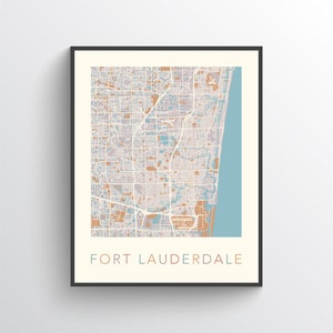 Fort Lauderdale Map, Florida, Fort Lauderdale Print, Fort Lauderdale Poster, Fort Lauderdale Art, Fort Lauderdale Florida, Fort Lauderdale