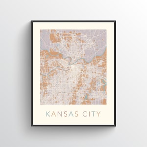 Kansas City Map, Kansas City Missouri, Kansas City Print, Kansas City Poster, Kansas City Art, Kansas City Map Print, Kansas City Gift