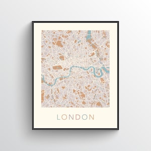 London Map, London UK, London Street Map, London City Map, London Art Print, London Poster, London Map Print, UK, Great Britain, England