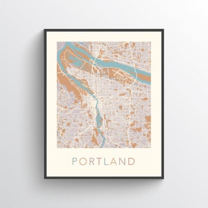 Portland Oregon Map, Portland Poster, Portland Print, Portland City Map, Map of Portland, Portland Art, Portland Street Map, Oregon Wall Art