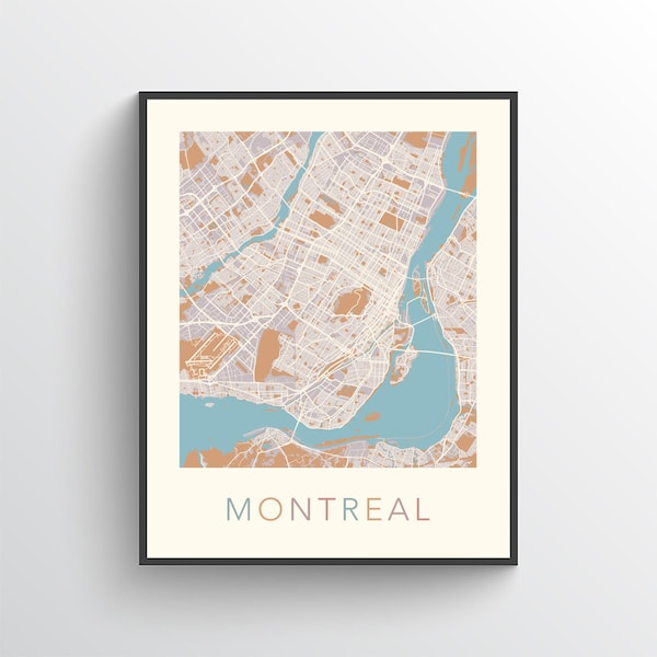 Montreal Map, Montreal QC, Montreal City Map, Montreal Art, Montreal Print, Montreal Street Map, Montreal Poster, Montreal Quebec, Canada