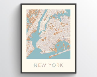 Kaart van New York, stadskaart van New York, kaart afdrukken New York, poster New York, New York Art, New York cadeau, New York Art kaart, New York Decor, NY, NYC