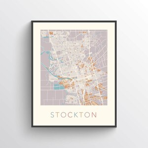 Stockton Map, Stockton California, Stockton Print, Stockton Poster, Stockton Art, Stockton Map Print, Stockton Gift, Stockton Decor