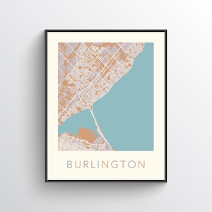 Burlington Ontario Map, Burlington ON, Burlington Poster, Burlington Print, Burlington Gift, Burlington Art, Burlington City Map, Canada