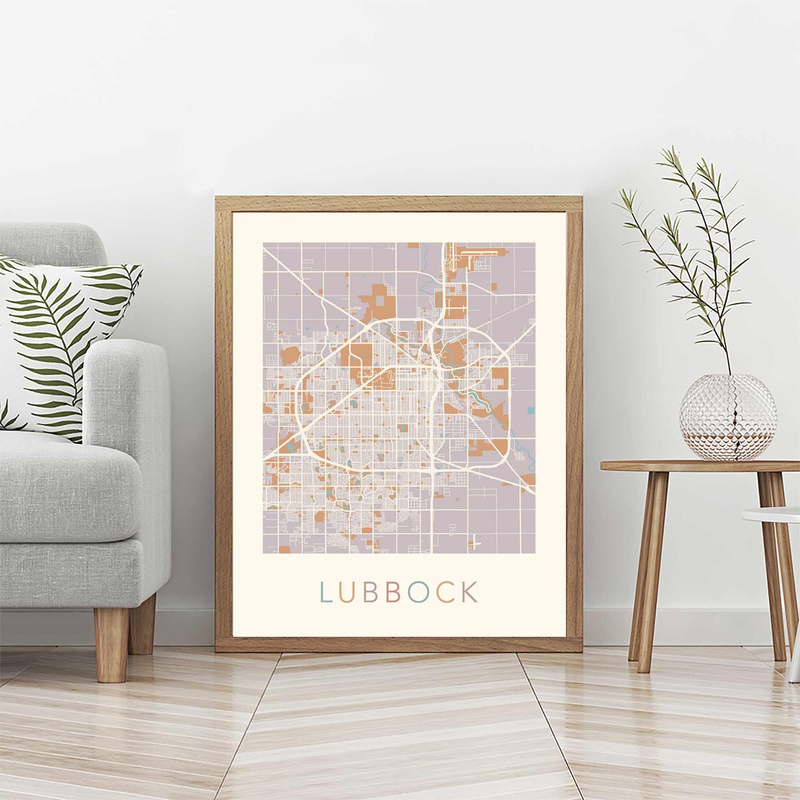 Lubbock Map, Lubbock Texas, Lubbock Print, Lubbock Poster, Lubbock Art