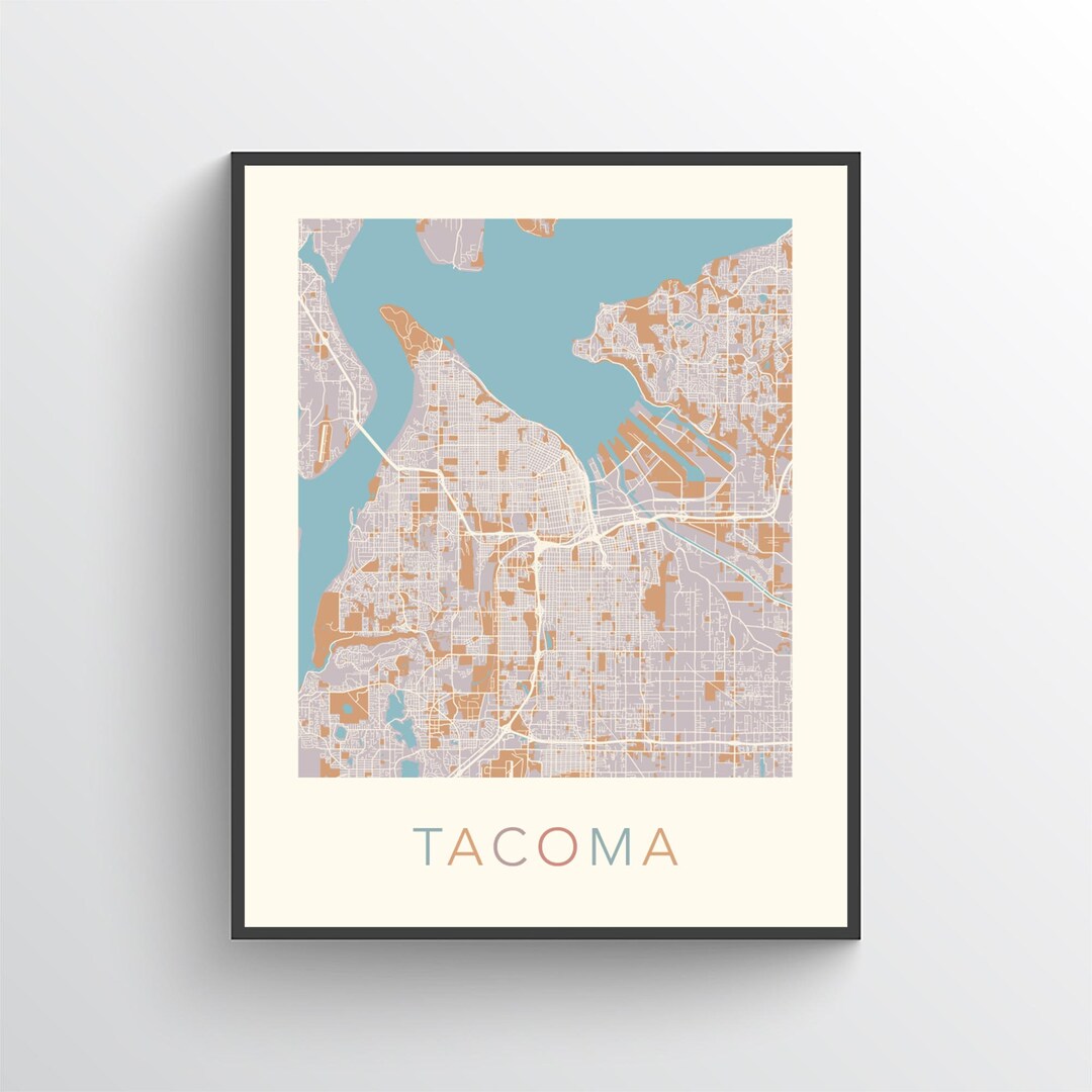Map, WA, Poster, Print, Washington