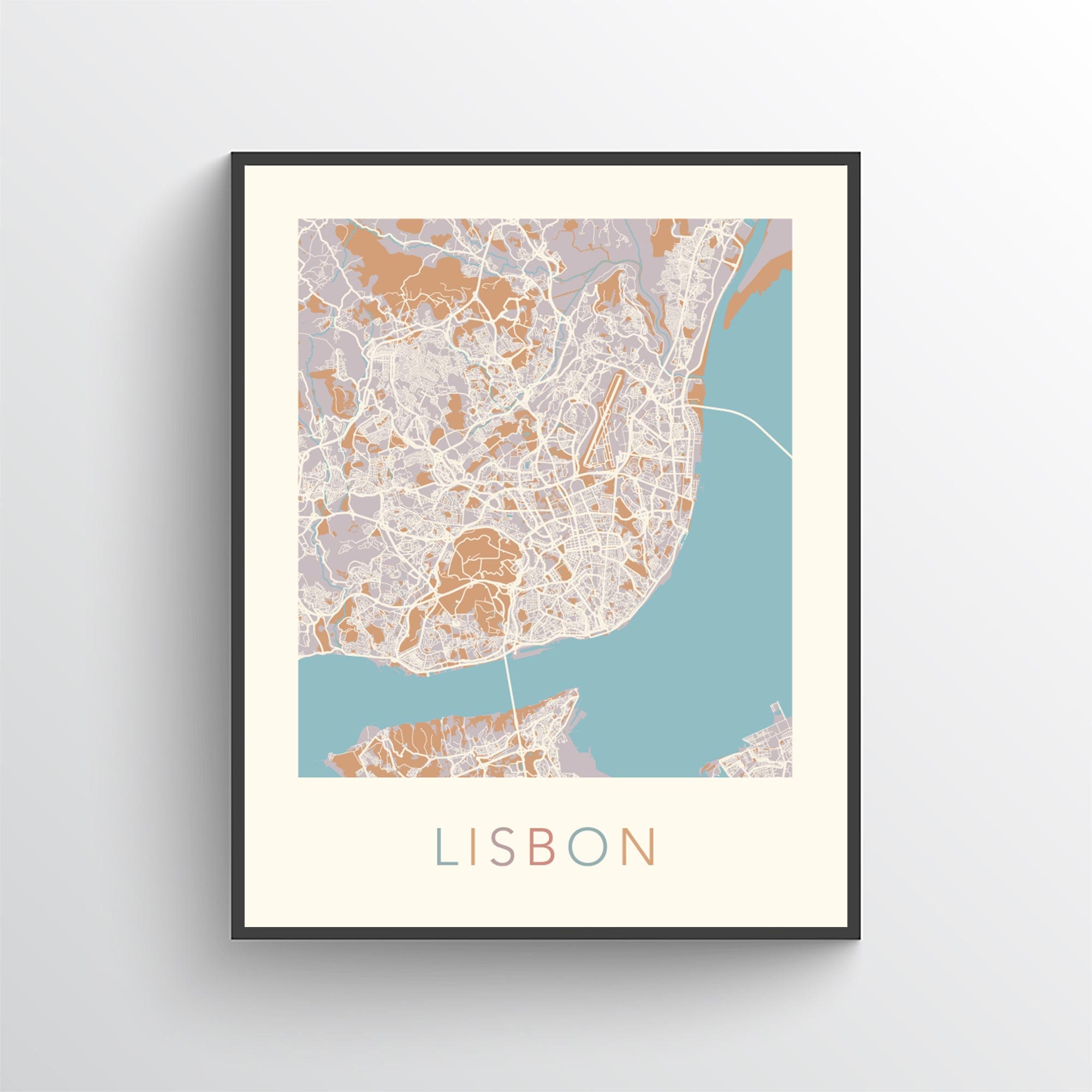 Mapa de Lisbon Portugal City Map  Mapas de cidades e mapas do mundo para  parede