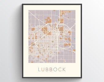 Lubbock Map, Lubbock Texas, Lubbock Print, Lubbock Poster, Lubbock Art, Lubbock Map Print, Lubbock Gift, Lubbock City Map, Lubbock Decor