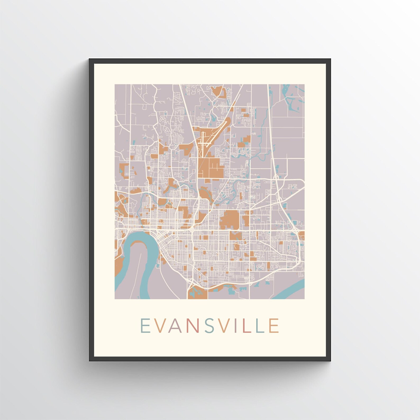 Evansville Map Evansville Indiana Evansville Print Etsy evansville-map-evansville-indiana-evansville-print-etsy