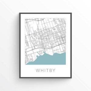 Whitby Map Print, Whitby ON, Whitby City Map, Whitby Wall Art, Whitby Gift Map, Whitby Poster, Whitby Ontario, Whitby Street Map, Canada