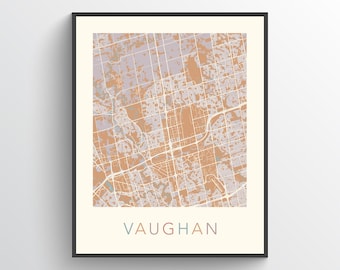 Vaughan Map, Vaughan ON, Vaughan Poster, Vaughan Map Print, Vaughan Gift Map, Vaughan City Map, Vaughan Ontario, Vaughan Map Art, Canada