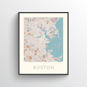 Boston Map Print, Boston MA, Boston Poster, Boston Print, Boston Art, Boston City Map, Boston Decor, Boston Gift, Boston Massachusetts
