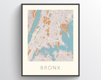 Bronx Map Print, Bronx NY, Bronx City Map, Bronx Art Print, Bronx New York, Bronx Map Art, Bronx Gift Map, Bronx Wall Art, Bronx City Print